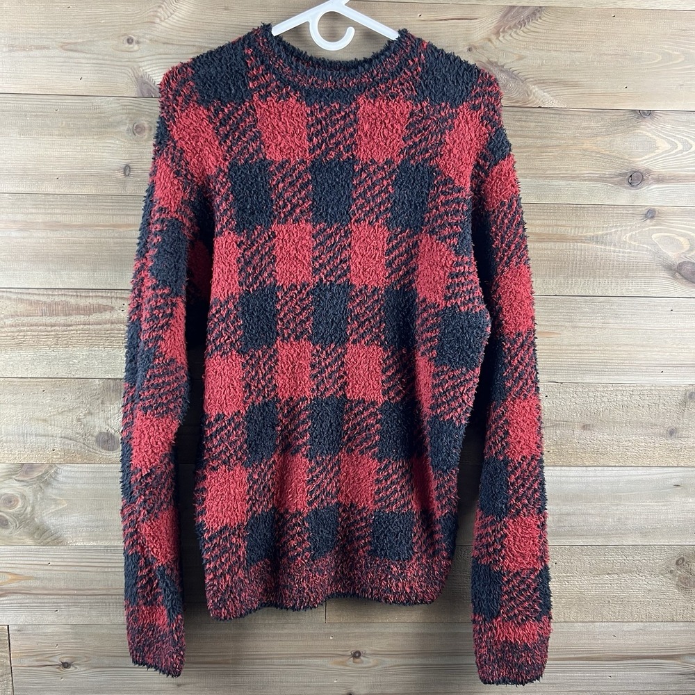 Skims Unisex Shirt Cozy Knit Pullover Sweater Buffalo Plaid Comfy Small Medium